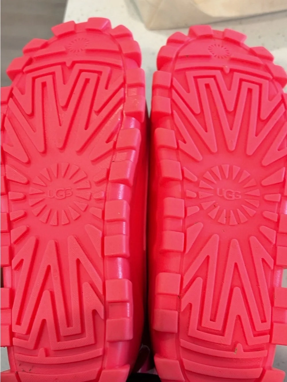 UGG Women's Hot Pink Chunky Rain Boots